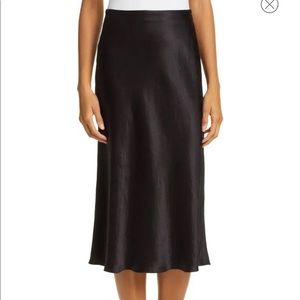 Vince Black Satin Slip Skirt